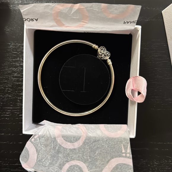 Pandora Silver Heart Bangle Bracelet - Picture 6 of 8